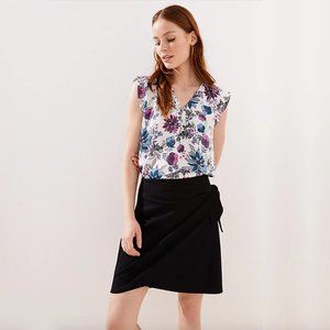 LOFT Ponte Wrap Skirt in 'Black'